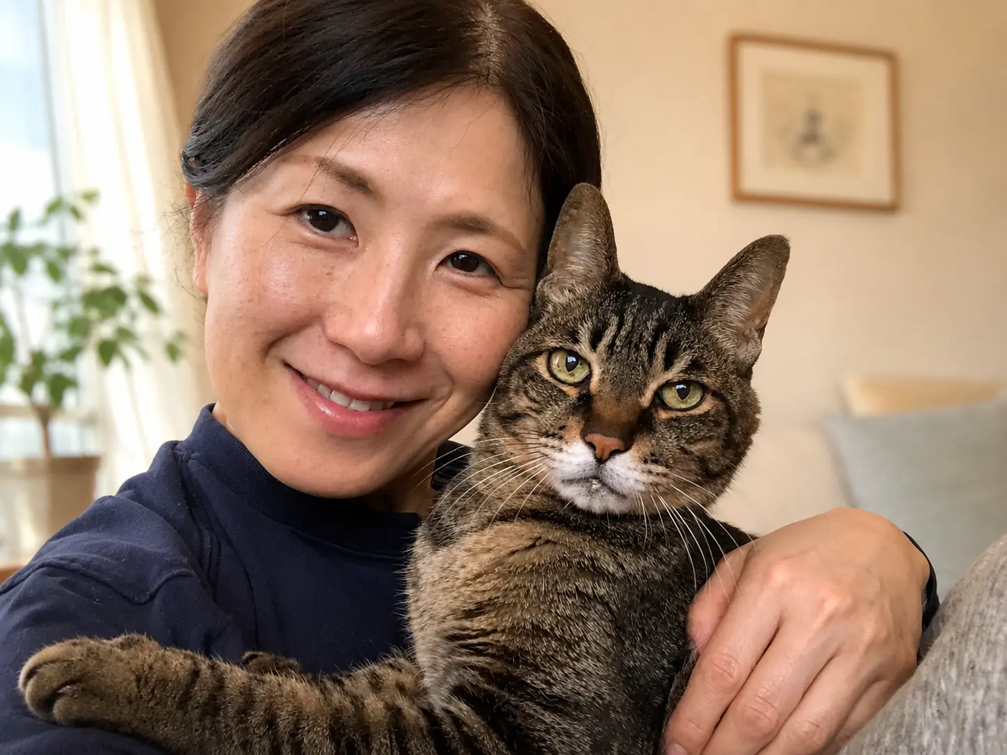 有限会社キャットワン代表取締役 鈴木知寿子＆愛猫ぽこ